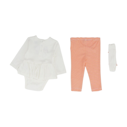 White Graphic Long Sleeve Set