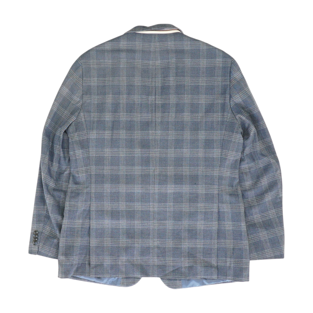 Blue Long Plaid Sport Coat