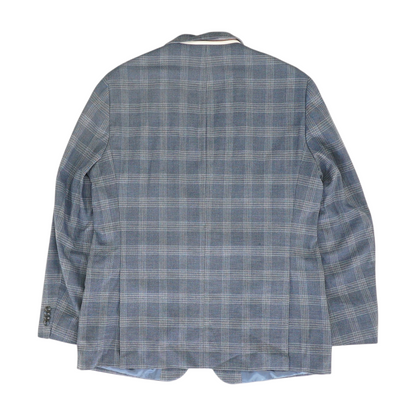 Blue Long Plaid Sport Coat