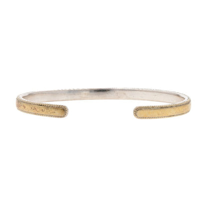Sterling Silver And Gold Tone Hammered Stacking Cuff Bracelet