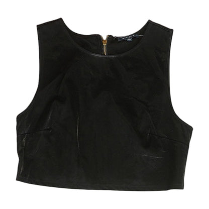 Black Animal Print Sleeveless Blouse