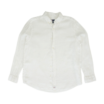 White Solid Long Sleeve Button Down