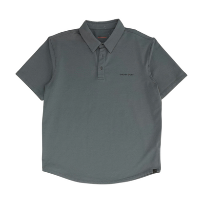 Gray Solid Short Sleeve Polo
