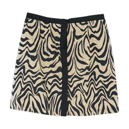 Beige Animal Print Mini Skirt