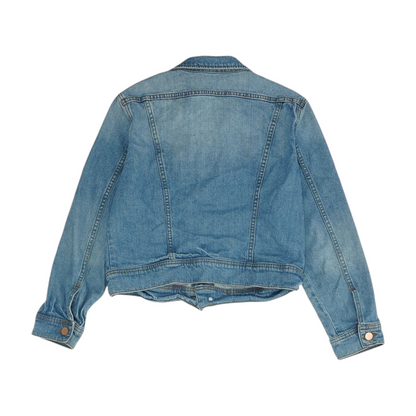 Blue Solid Denim Jacket