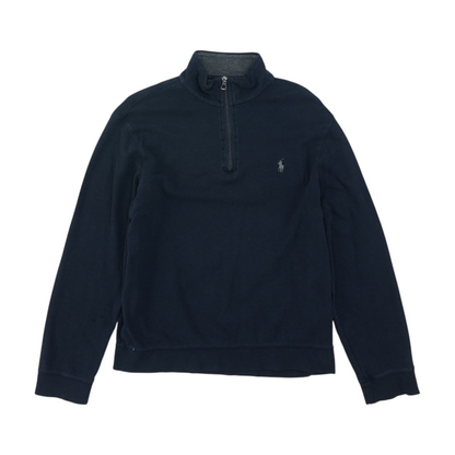 Navy Solid 1/4 Zip Pullover