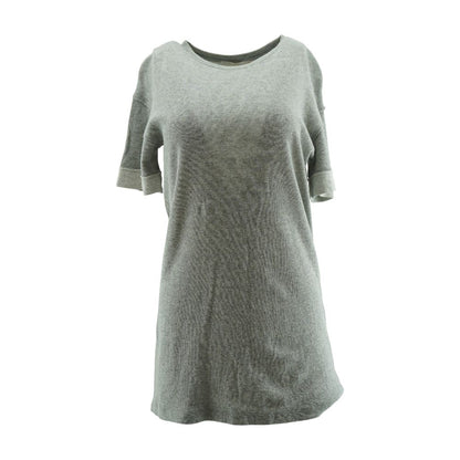 Gray Solid Midi Dress