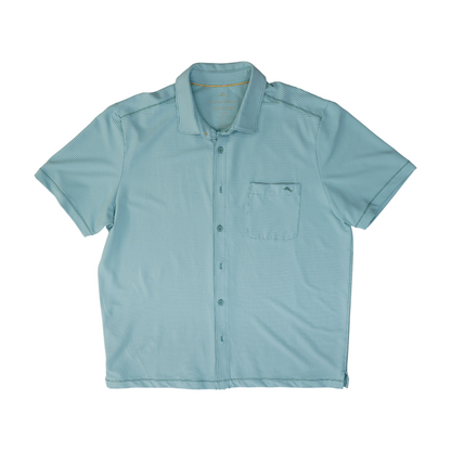 Blue Striped Short Sleeve Button Down