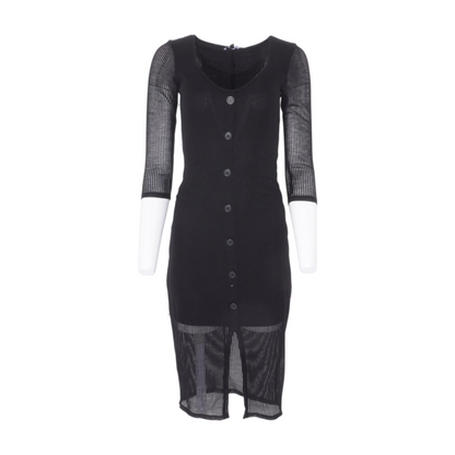 Black Striped Midi Dress