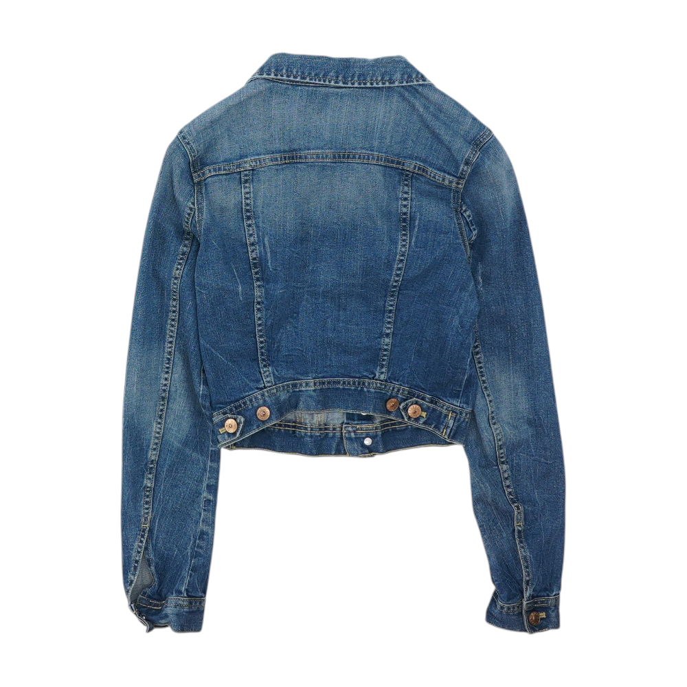 Blue Solid Denim Jacket