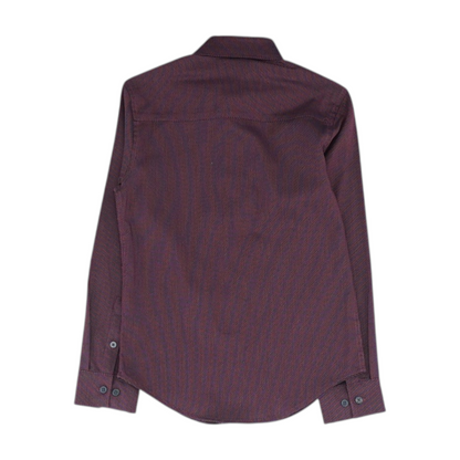 Maroon Abstract Long Sleeve Button Down