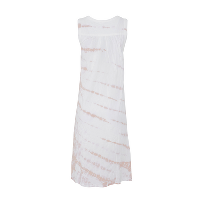White Tie-Dye Midi Dress