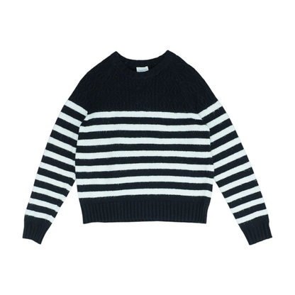 Navy Striped Pullover Sweater