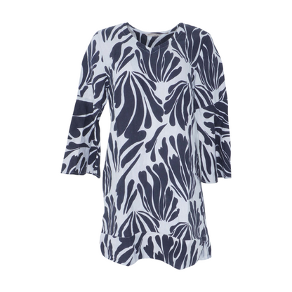 Navy Petite Abstract Mini Dress