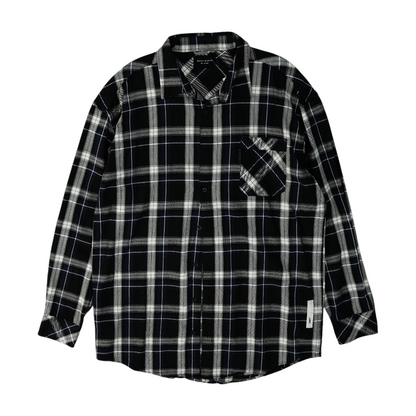 Black Plaid Flannel Button Down
