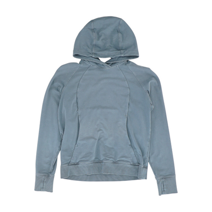 Blue Solid Hoodie Pullover