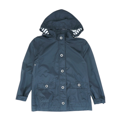 Black Solid Rain Jacket
