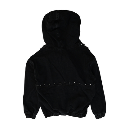 Black Solid Denim Jacket