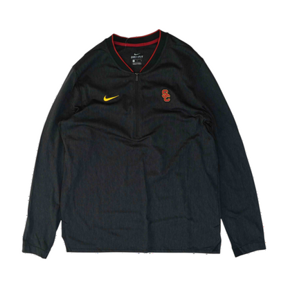 Gray USC Trojans Solid 1/4 Zip Pullover