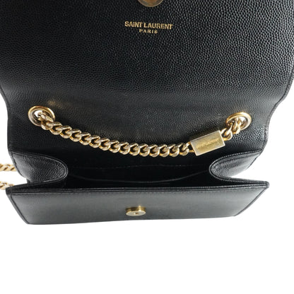 Black Small Kate Satchel in Grain De Poudre Leather