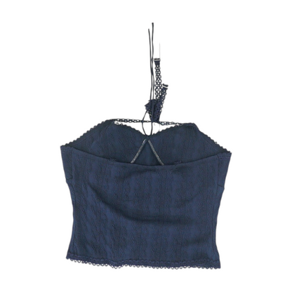 Navy Cropped Blouse