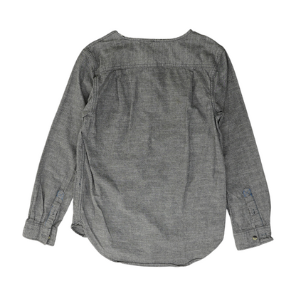 Gray Solid Long Sleeve Button Down