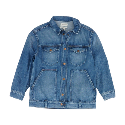Blue Solid Denim Jacket