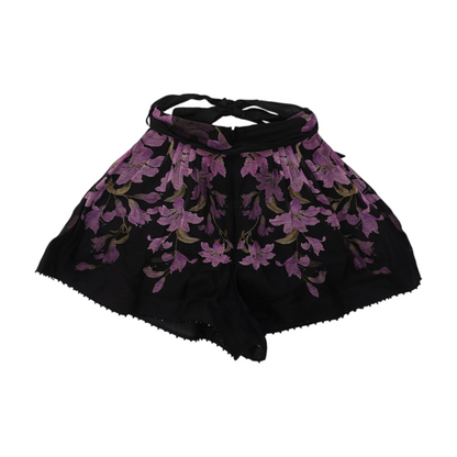 Purple Dawning Beaded Tuck Shorts