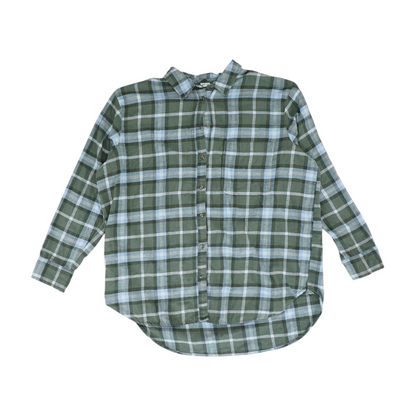 Green Plaid Flannel Button Down