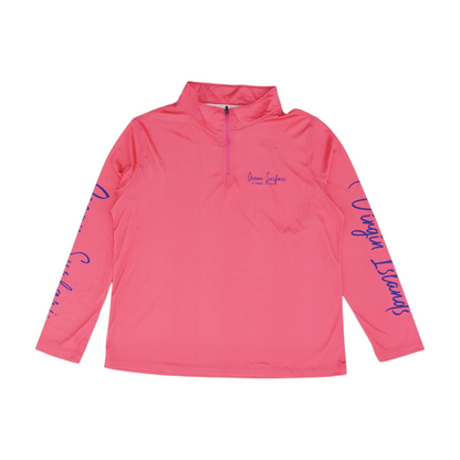 Pink Solid 1/4 Zip Pullover