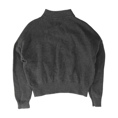 Gray Solid Pullover Sweater
