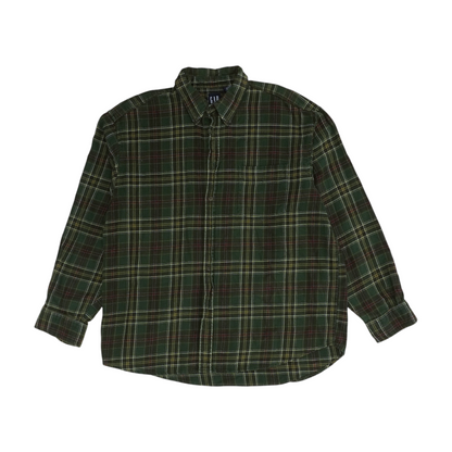 Green Plaid Flannel Button Down