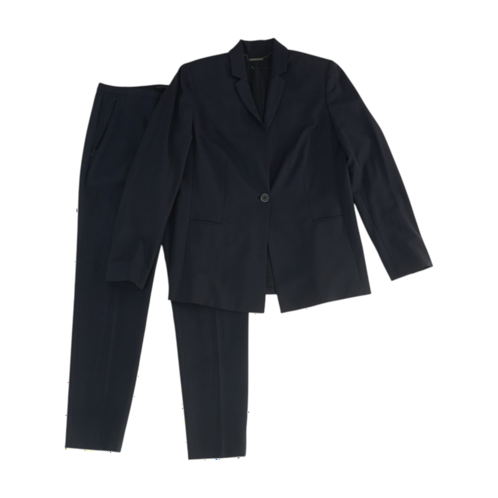Navy Solid Pant Suit