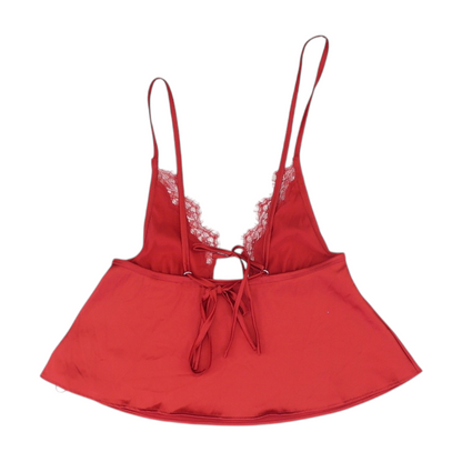 Red Solid Pajama Top
