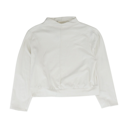 White Solid Sweatshirt Pullover