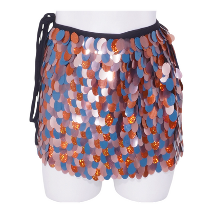 Gabrina Sequin Embellished Wrap Miniskirt