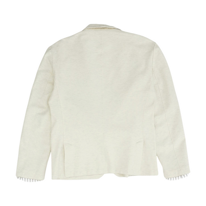 Beige Solid Blazer