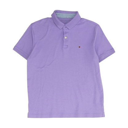 Purple Solid Short Sleeve Polo