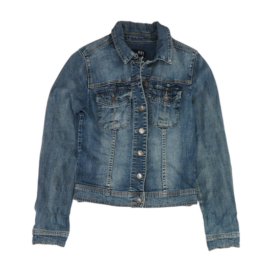 Blue Solid Denim Jacket