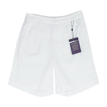 White Solid Chino Shorts