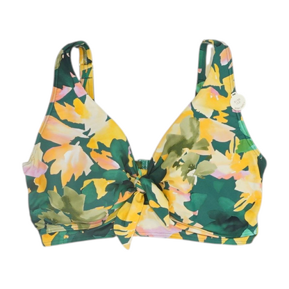 Green Plus Floral Swim Top