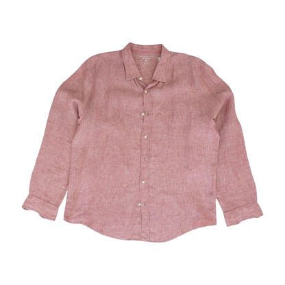 Red Solid Long Sleeve Button Down