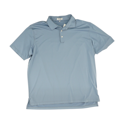 Blue Solid Short Sleeve Polo