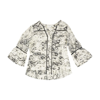 Tan Animal Print 3/4 Sleeve Blouse