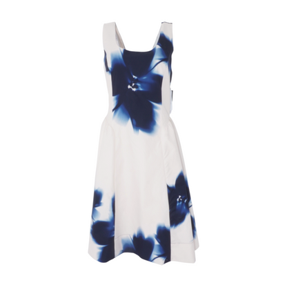 Beige Print Midi Dress