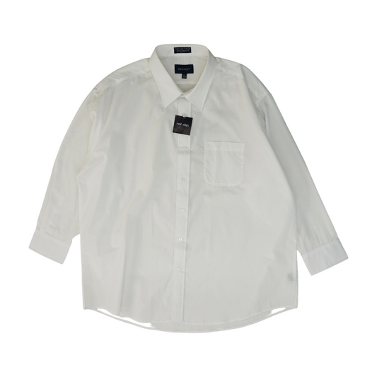 White Solid Long Sleeve Button Down