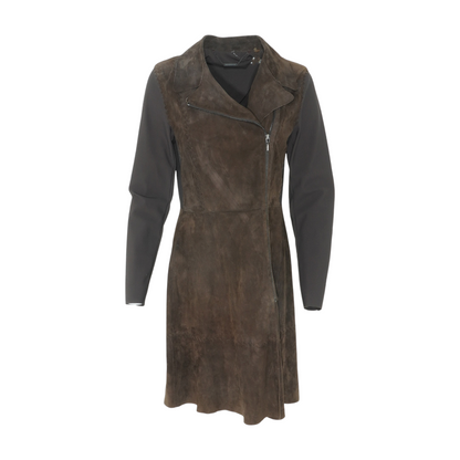 Brown Solid Leather Jacket