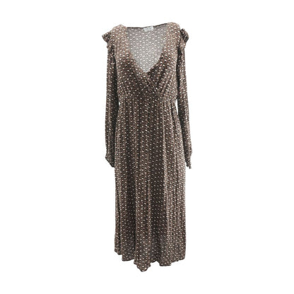 Brown Graphic Maxi Dress