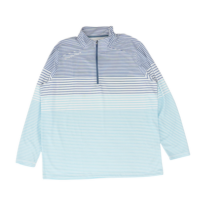 Blue Tall Striped 1/4 Zip Pullover