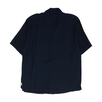 Navy Solid Short Sleeve Button Down